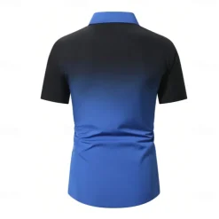 Men's Dress Shirt Button Up Shirt Printed Shirts Outdoor Vacation Red Blue Ink Blue Purple Short Sleeve Turndown Summer Clothing Apparel Button Up