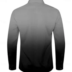 Men's Dress Shirt Button Up Shirt Ombre Party Evening Wear Business Violet Black Red Blue Long Sleeve Shirt Collar Fall Winter Clothing Apparel Button Up