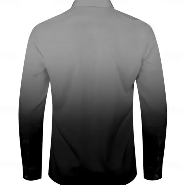 Men's Dress Shirt Button Up Shirt Ombre Party Evening Wear Business Violet Black Red Blue Long Sleeve Shirt Collar Fall Winter Clothing Apparel Button Up