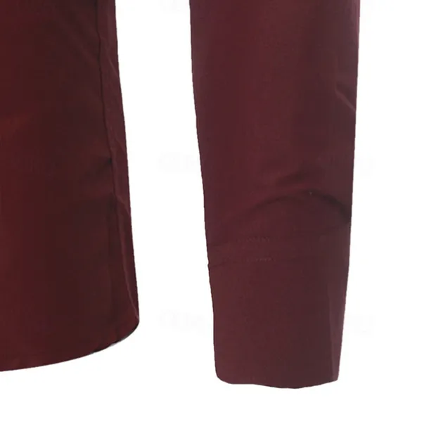 Men's Dress Shirt Button Up Shirt Black White Wine Long Sleeve Color Block Button Down Collar Spring & Fall Wedding Daily Clothing Apparel Collared Shirts