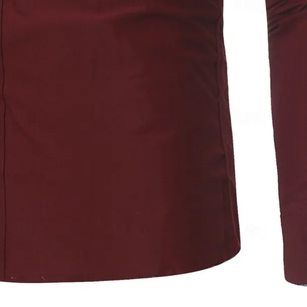 Men's Dress Shirt Button Up Shirt Black White Wine Long Sleeve Color Block Button Down Collar Spring & Fall Wedding Daily Clothing Apparel Collared Shirts