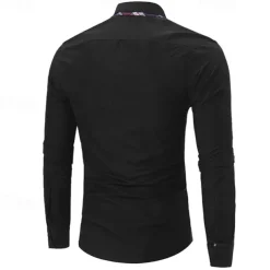 Men's Dress Shirt Button Up Shirt Black White Wine Long Sleeve Color Block Button Down Collar Spring & Fall Wedding Daily Clothing Apparel Collared Shirts