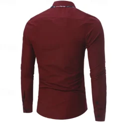 Men's Dress Shirt Button Up Shirt Black White Wine Long Sleeve Color Block Button Down Collar Spring & Fall Wedding Daily Clothing Apparel Collared Shirts