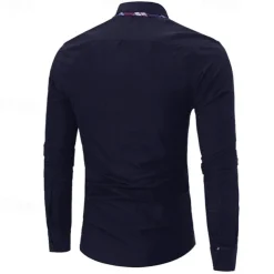 Men's Dress Shirt Button Up Shirt Black White Wine Long Sleeve Color Block Button Down Collar Spring & Fall Wedding Daily Clothing Apparel Collared Shirts