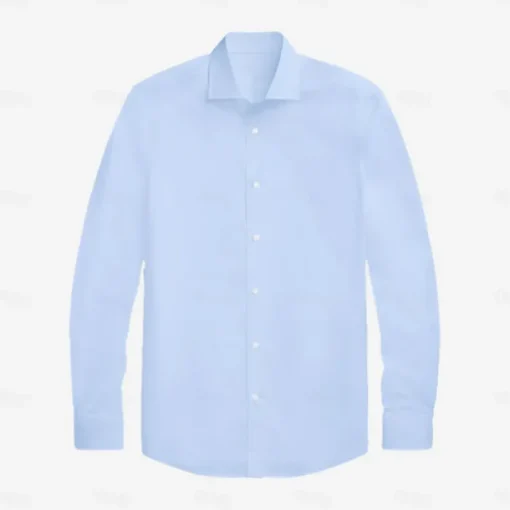 Men's Dress Shirt Button Up Shirt Solid Color School Formal Light Blue Long Sleeve Turndown All Seasons Clothing Apparel