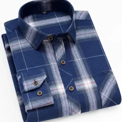 Men's Dress Shirt Flannel Shirt Plaid Shirt Collared Shirt Button Up Shirt Tartan Wedding Outdoor Black White Wine Red Long Sleeve Turndown Fall Winter Clothing Apparel