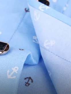 Men's Dress Shirt Non Iron Shirt Stretch Plaid / Striped / Chevron / Round Wedding Office & Career Light Pink Light Blue Black White Turndown Spring & Summer All Seasons Clothing Apparel