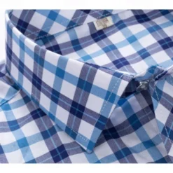 Men's Dress Shirt Plaid Shirt Collared Shirt Button Up Shirt Plaid / Check Wedding Casual White Red Blue Orange Short Sleeve Turndown Summer Spring Clothing Apparel