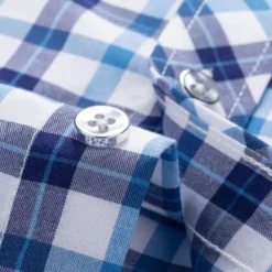 Men's Dress Shirt Plaid Shirt Collared Shirt Button Up Shirt Plaid / Check Wedding Casual White Red Blue Orange Short Sleeve Turndown Summer Spring Clothing Apparel