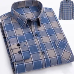 Men's Dress Shirt Stripes and Plaid Wedding Business Maroon Dark Red Yellow Dark Navy Long Sleeve Standing Collar Spring & Fall Clothing Apparel