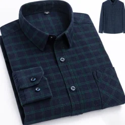 Men's Dress Shirt Stripes and Plaid Wedding Business Maroon Dark Red Yellow Dark Navy Long Sleeve Standing Collar Spring & Fall Clothing Apparel