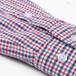 Men's Dress Shirt Stripes and Plaid Wedding Business Maroon Dark Red Yellow Dark Navy Long Sleeve Standing Collar Spring & Fall Clothing Apparel