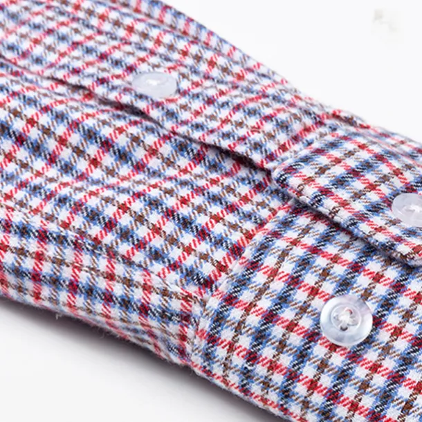 Men's Dress Shirt Stripes and Plaid Wedding Business Maroon Dark Red Yellow Dark Navy Long Sleeve Standing Collar Spring & Fall Clothing Apparel