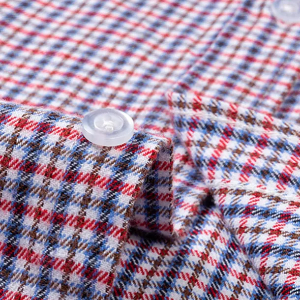 Men's Dress Shirt Stripes and Plaid Wedding Business Maroon Dark Red Yellow Dark Navy Long Sleeve Standing Collar Spring & Fall Clothing Apparel