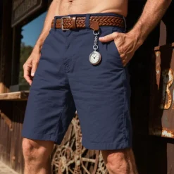 Men's Dress Shorts Burmuda Shorts Work Shorts Pocket Plain Comfort Breathable Knee Length Outdoor Business Fashion Casual Yellow Light Green