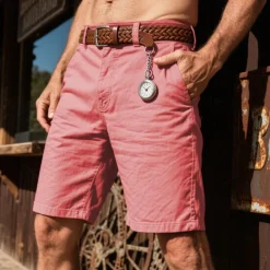 Men's Dress Shorts Burmuda Shorts Work Shorts Pocket Plain Comfort Breathable Knee Length Outdoor Business Fashion Casual Yellow Light Green