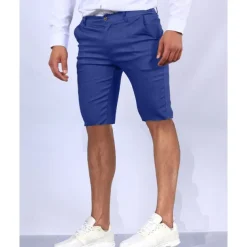Men's Dress Shorts Burmuda Shorts Work Shorts Golf Shorts Pocket Plain Comfort Breathable Knee Length Outdoor Business Fashion Casual Black White