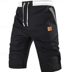 Men's Dress Shorts Burmuda Shorts Work Shorts Pocket Drawstring Plain Comfort Breathable Knee Length Outdoor Business Fashion Casual Black Blue