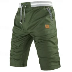 Men's Dress Shorts Burmuda Shorts Work Shorts Pocket Drawstring Plain Comfort Breathable Knee Length Outdoor Business Fashion Casual Black Blue