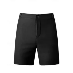 Men's Dress Shorts Burmuda Shorts Work Shorts Pocket Plain Comfort Breathable Knee Length Outdoor Business Fashion Casual Black Navy Blue