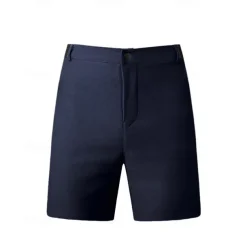 Men's Dress Shorts Burmuda Shorts Work Shorts Pocket Plain Comfort Breathable Knee Length Outdoor Business Fashion Casual Black Navy Blue
