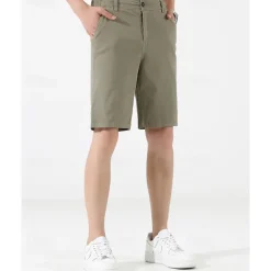 Men's Dress Shorts Burmuda Shorts Work Shorts Ruched Pocket Plain Comfort Breathable Knee Length Outdoor Business Fashion Casual Black Wine