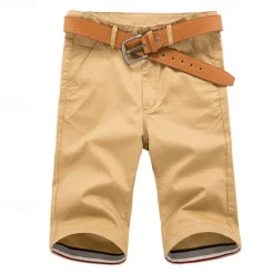 Men's Dress Shorts Burmuda Shorts Work Shorts Ruched Pocket Plain Comfort Breathable Knee Length Outdoor Business Fashion Casual Black Light Green