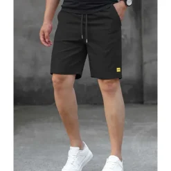 Men's Dress Shorts Burmuda Shorts Work Shorts Pocket Drawstring Plain Comfort Breathable Knee Length Outdoor Business Fashion Casual Black Pink