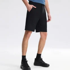 Men's Dress Shorts Burmuda Shorts Work Shorts Ruched Pocket Plain Comfort Breathable Knee Length Outdoor Business Fashion Casual Black Orange