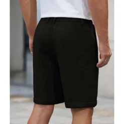Men's Dress Shorts Burmuda Shorts Work Shorts Pocket Plain Comfort Breathable Knee Length Outdoor Business Fashion Casual Black White