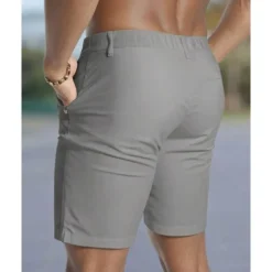 Men's Dress Shorts Burmuda Shorts Work Shorts Pocket Plain Comfort Breathable Knee Length Outdoor Business Fashion Casual Black White