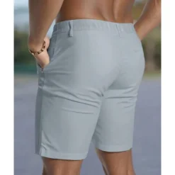 Men's Dress Shorts Burmuda Shorts Work Shorts Pocket Plain Comfort Breathable Knee Length Outdoor Business Fashion Casual Black White