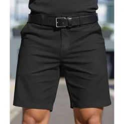 Men's Dress Shorts Burmuda Shorts Work Shorts Pocket Plain Comfort Breathable Knee Length Outdoor Business Fashion Casual Black White