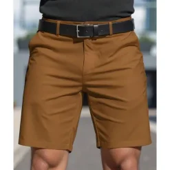 Men's Dress Shorts Burmuda Shorts Work Shorts Pocket Plain Comfort Breathable Knee Length Outdoor Business Fashion Casual Black White