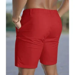 Men's Dress Shorts Burmuda Shorts Work Shorts Pocket Plain Comfort Breathable Knee Length Outdoor Business Fashion Casual Black White