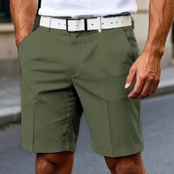Men's Dress Shorts Burmuda Shorts Work Shorts Pocket Plain Comfort Breathable Knee Length Outdoor Business Fashion Casual Black White