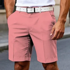 Men's Dress Shorts Burmuda Shorts Work Shorts Pocket Plain Comfort Breathable Knee Length Outdoor Business Fashion Casual Black White