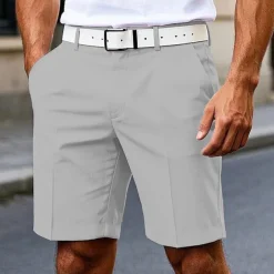 Men's Dress Shorts Burmuda Shorts Work Shorts Pocket Plain Comfort Breathable Knee Length Outdoor Business Fashion Casual Black White