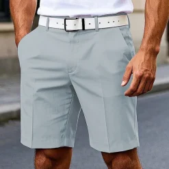 Men's Dress Shorts Burmuda Shorts Work Shorts Pocket Plain Comfort Breathable Knee Length Outdoor Business Fashion Casual Black White