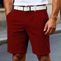 Men's Dress Shorts Burmuda Shorts Work Shorts Pocket Plain Comfort Breathable Knee Length Outdoor Business Fashion Casual Black White