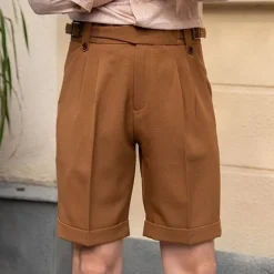 Men's Dress Shorts Summer Shorts Work Shorts Casual Shorts Pocket Plain Comfort Short Formal Party Work Fashion Classic Style Black White Micro-elastic