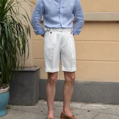 Men's Dress Shorts Summer Shorts Work Shorts Casual Shorts Pocket Plain Comfort Short Formal Party Work Fashion Classic Style Black White Micro-elastic