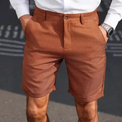 Men's Dress Shorts Summer Shorts Work Shorts Golf Shorts Pocket Plain Comfort Breathable Short Outdoor Vacation Sport Casual Coffee