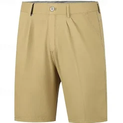 Men's Dress Shorts Work Shorts Golf Shorts Pocket Plain Comfort Breathable Knee Length Outdoor Business Sports Casual Navy Blue Khaki