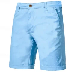 Men's Dress Shorts Work Shorts Golf Shorts Pocket Plain Comfort Breathable Knee Length Outdoor Business Sports Casual Black White