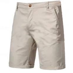 Men's Dress Shorts Work Shorts Golf Shorts Pocket Plain Comfort Breathable Knee Length Outdoor Business Sports Casual Black White