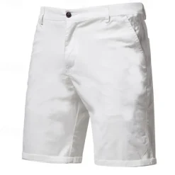 Men's Dress Shorts Work Shorts Golf Shorts Pocket Plain Comfort Breathable Knee Length Outdoor Business Sports Casual Black White