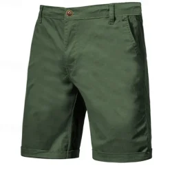 Men's Dress Shorts Work Shorts Golf Shorts Pocket Plain Comfort Breathable Knee Length Outdoor Business Sports Casual Black White