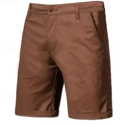 Men's Dress Shorts Work Shorts Golf Shorts Pocket Plain Comfort Breathable Knee Length Outdoor Business Sports Casual Black White