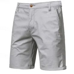 Men's Dress Shorts Work Shorts Golf Shorts Pocket Plain Comfort Breathable Knee Length Outdoor Business Sports Casual Black White